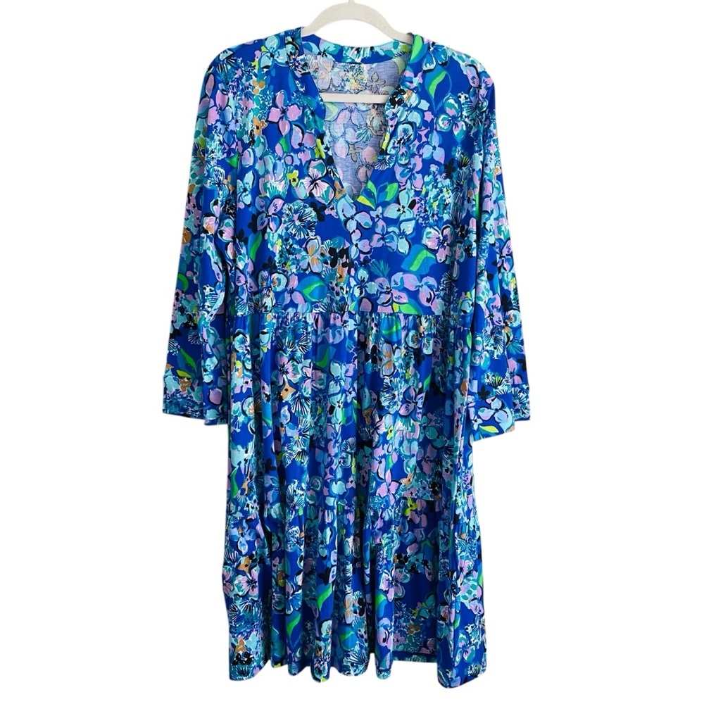PLUS Lilly Pulitzer Alaina Twilight Tropics Colorful Floral Preppy Dress XXL - Picture 2 of 7